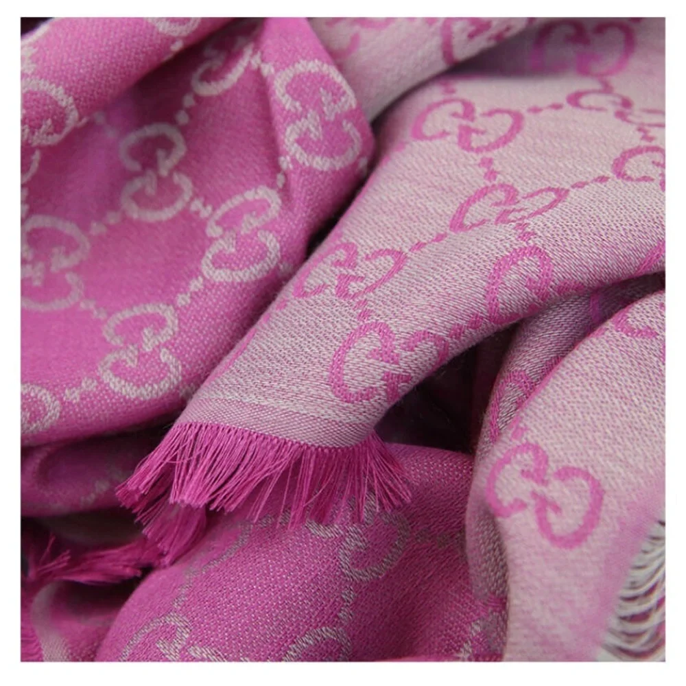 Gucci wool silk GG scarf